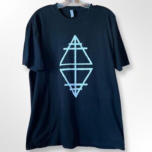 Burning Stone Apparel As Above So Below Symbol Black Tshirt with White Graphic S